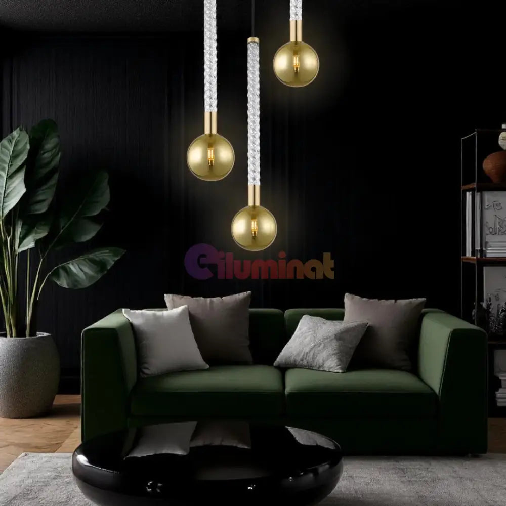 Lustra LED Suspendata 3xG9 Gold VintaLux AURIE / ABAJUR Chandeliers
