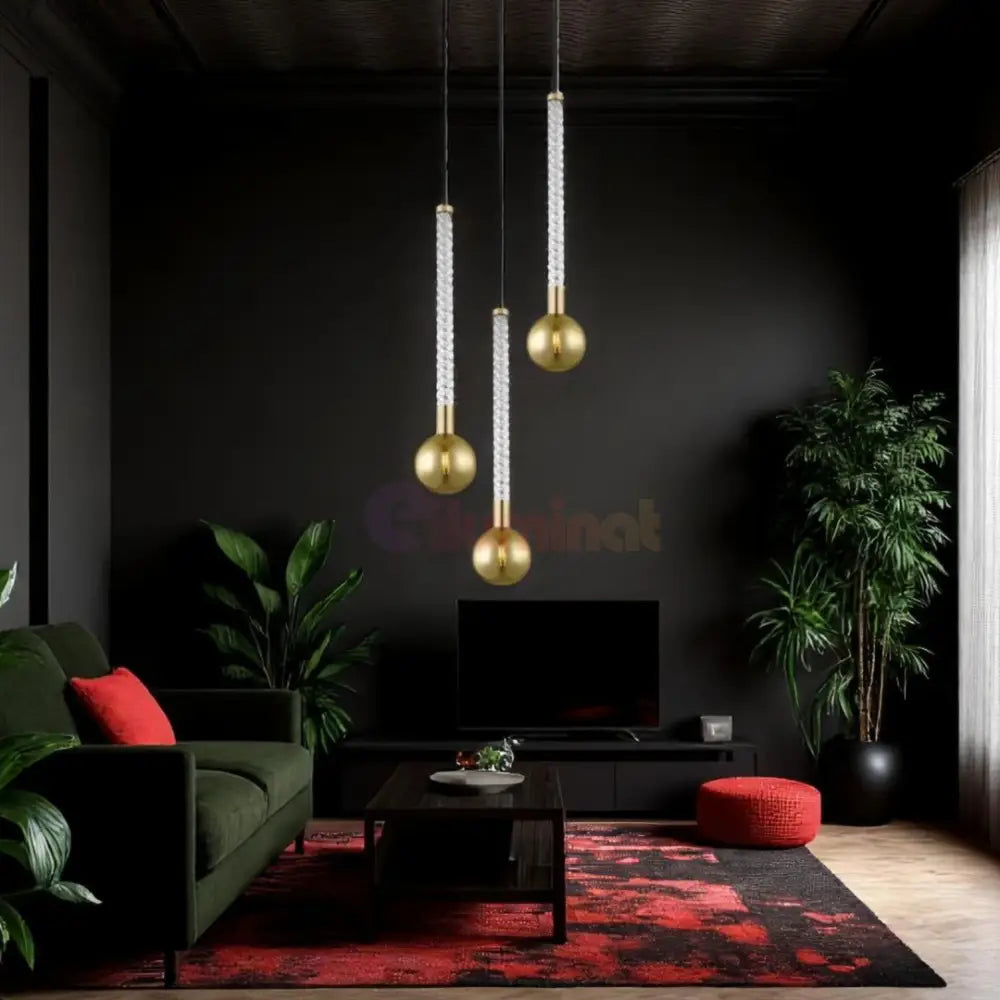 Lustra LED Suspendata 3xG9 Gold VintaLux AURIE / ABAJUR Chandeliers