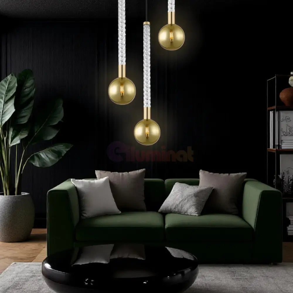 Lustra LED Suspendata 3xG9 Gold VintaLux AURIE / ABAJUR Chandeliers