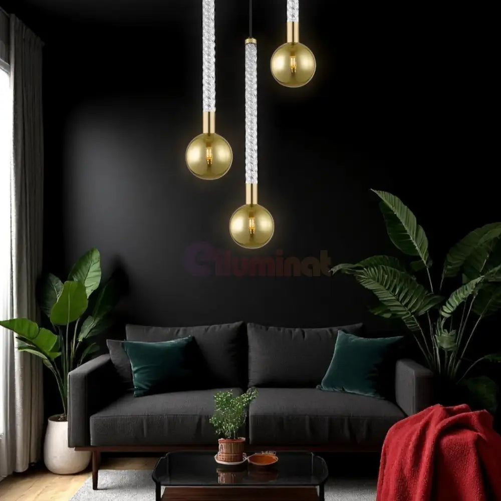 Lustra LED Suspendata 3xG9 Gold VintaLux AURIE / ABAJUR Chandeliers