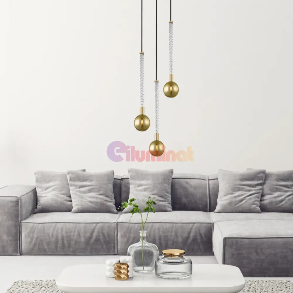 Lustra LED Suspendata 3xG9 Gold VintaLux AURIE / ABAJUR Chandeliers