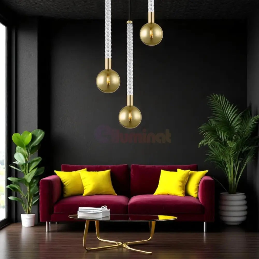 Lustra LED Suspendata 3xG9 Gold VintaLux AURIE / ABAJUR Chandeliers