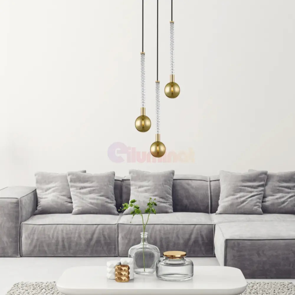 Lustra LED Suspendata 3xG9 Gold VintaLux AURIE / ABAJUR Chandeliers