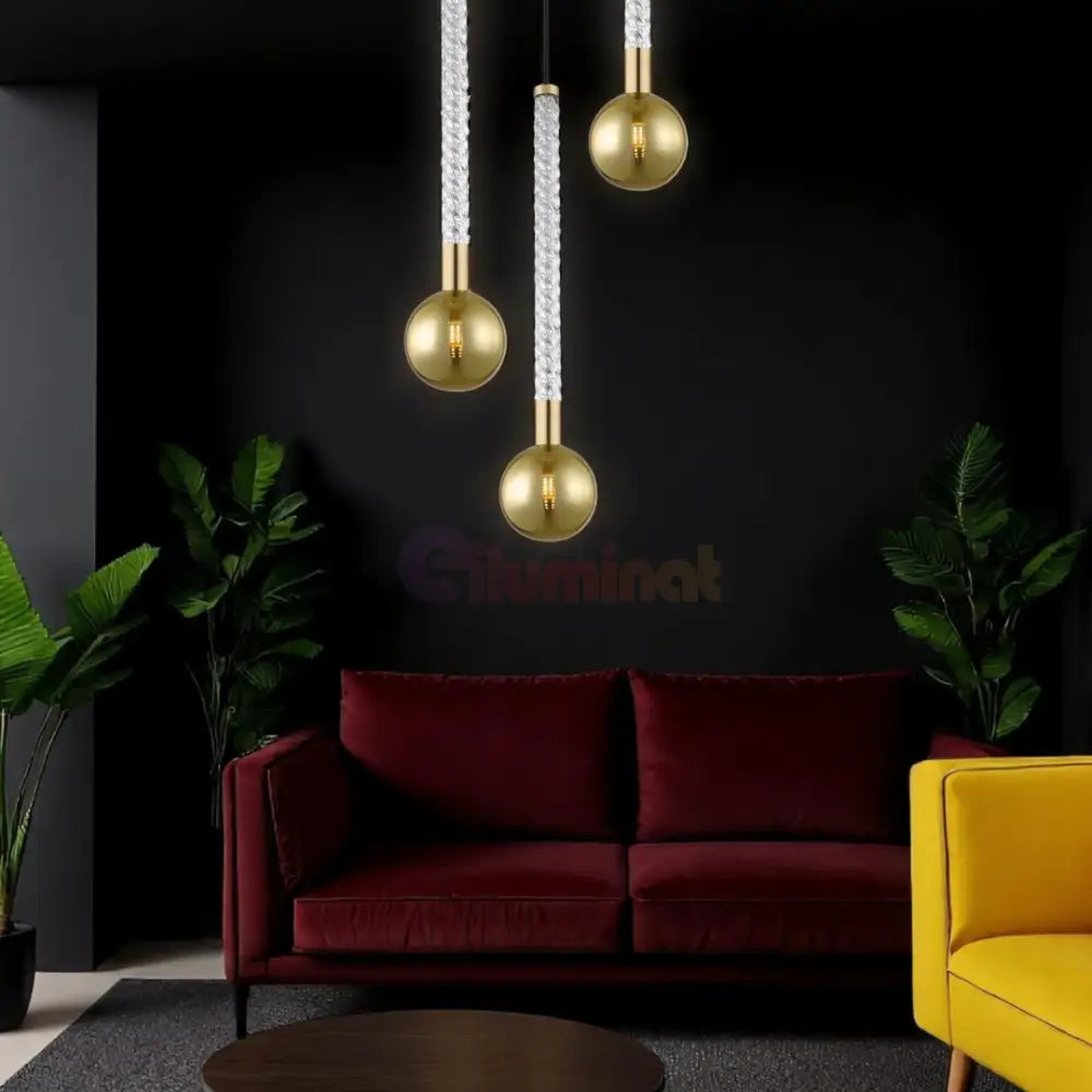 Lustra LED Suspendata 3xG9 Gold VintaLux AURIE / ABAJUR Chandeliers