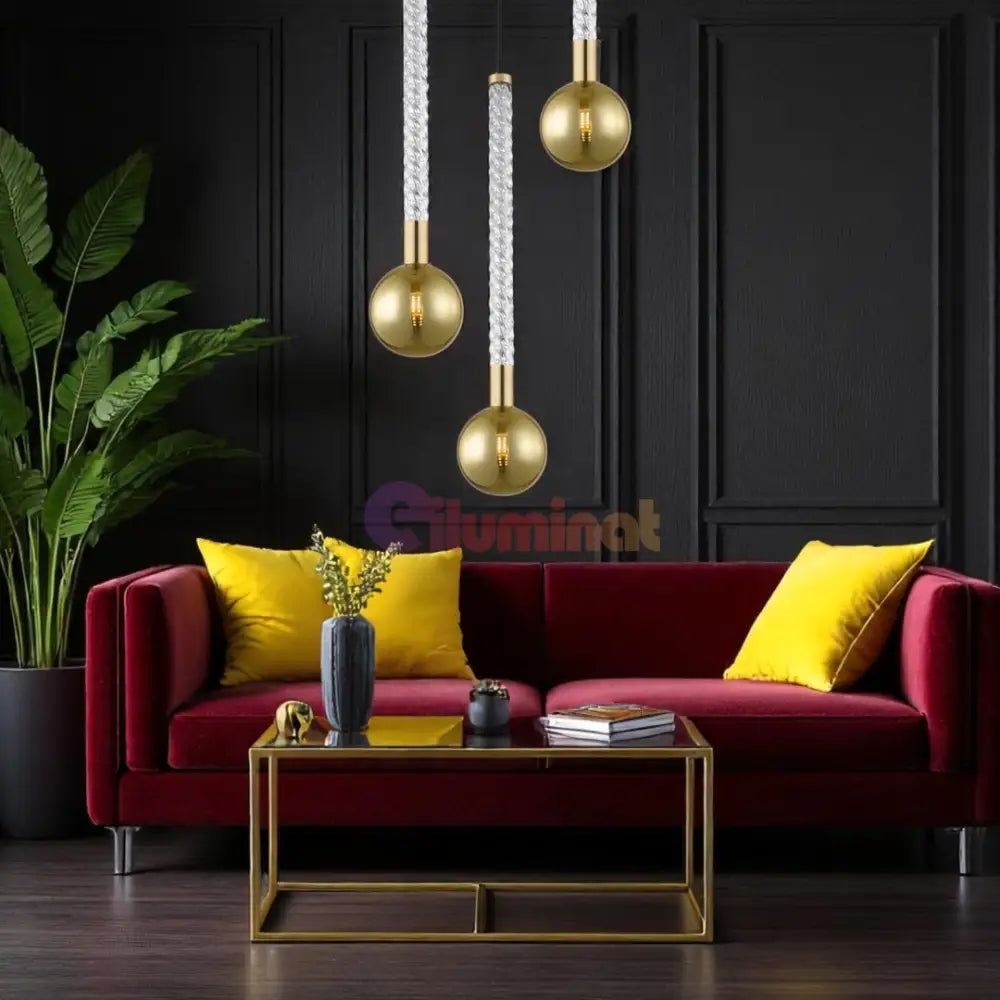 Lustra LED Suspendata 3xG9 Gold VintaLux AURIE / ABAJUR Chandeliers