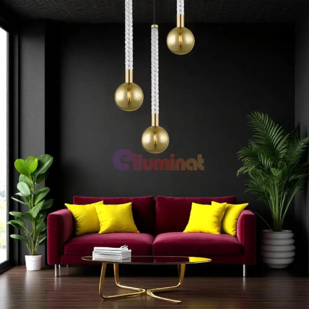 Lustra LED Suspendata 3xG9 Gold VintaLux AURIE / ABAJUR Chandeliers