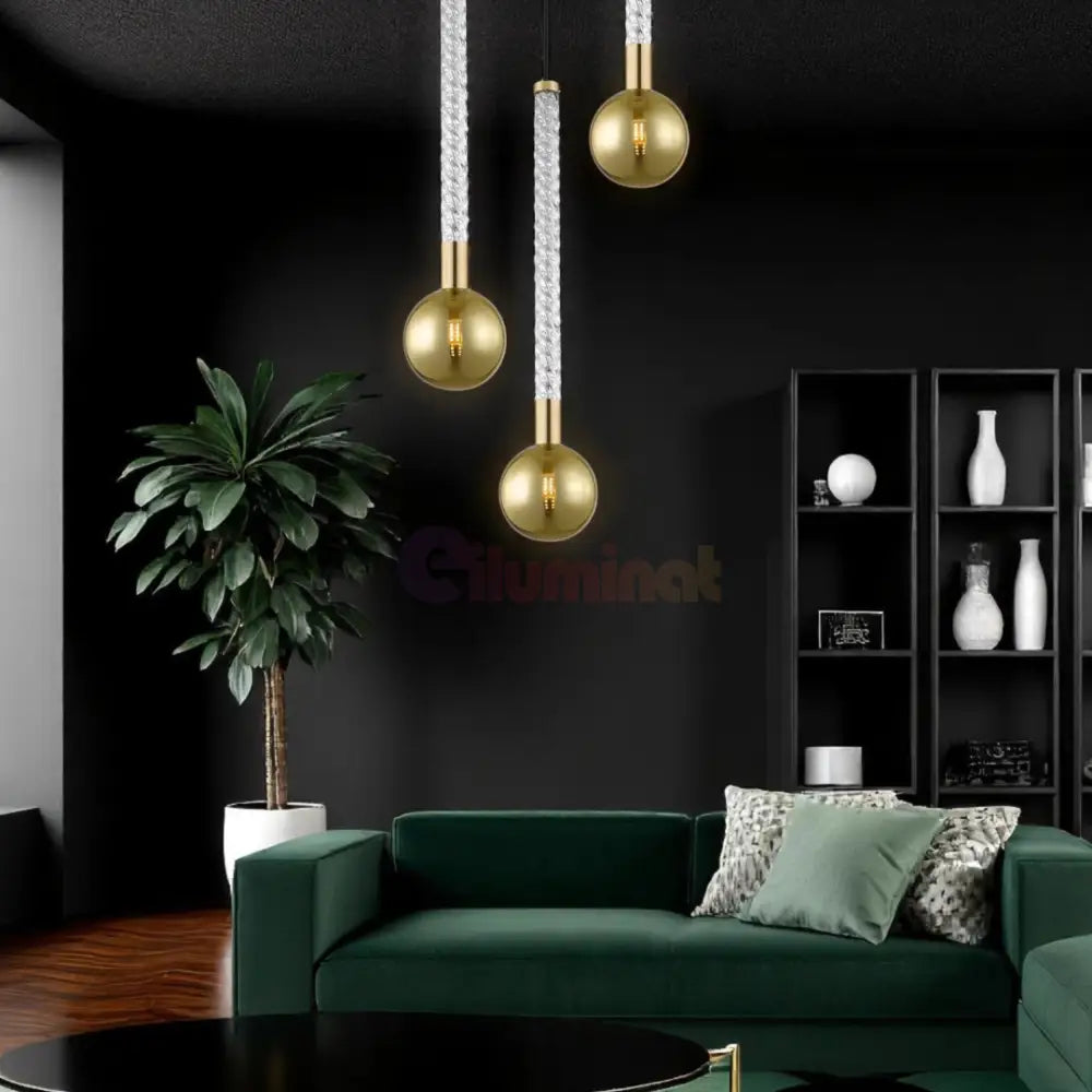 Lustra LED Suspendata 3xG9 Gold VintaLux AURIE / ABAJUR Chandeliers