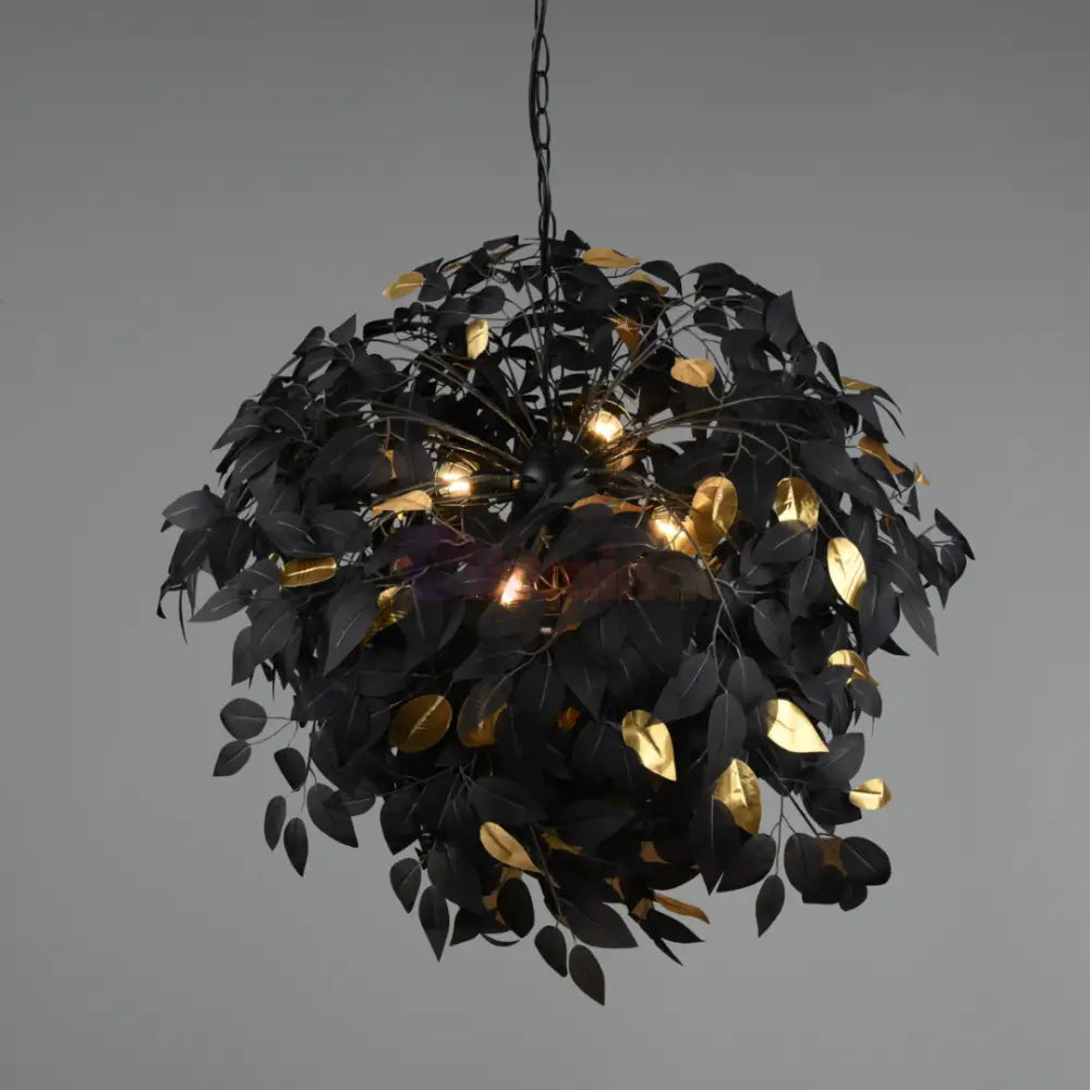 Lustra Suspendata 4xE14 LEAVY Black NEAGRA Lighting Fixtures