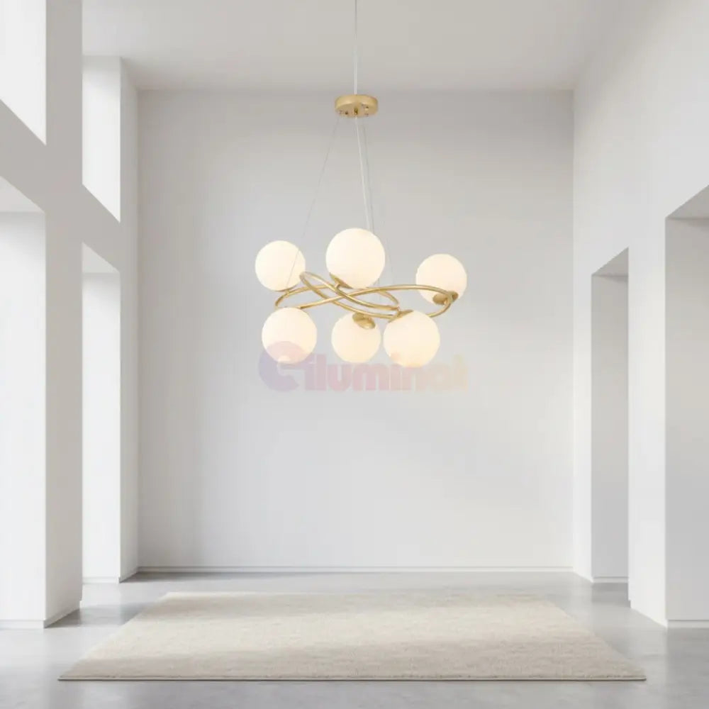 Lustra Suspendata Mini VELURA Gold Abajur Mat Chandeliers