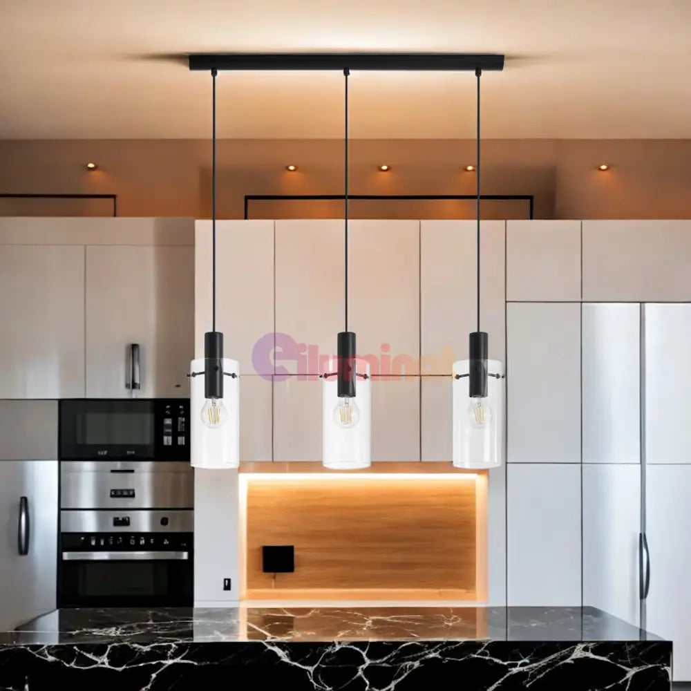 Lustra Suspendata MONTEFINO Black 110CM NEAGRA / VINTAGE SI RETRO DESIGN / 110CM Chandeliers