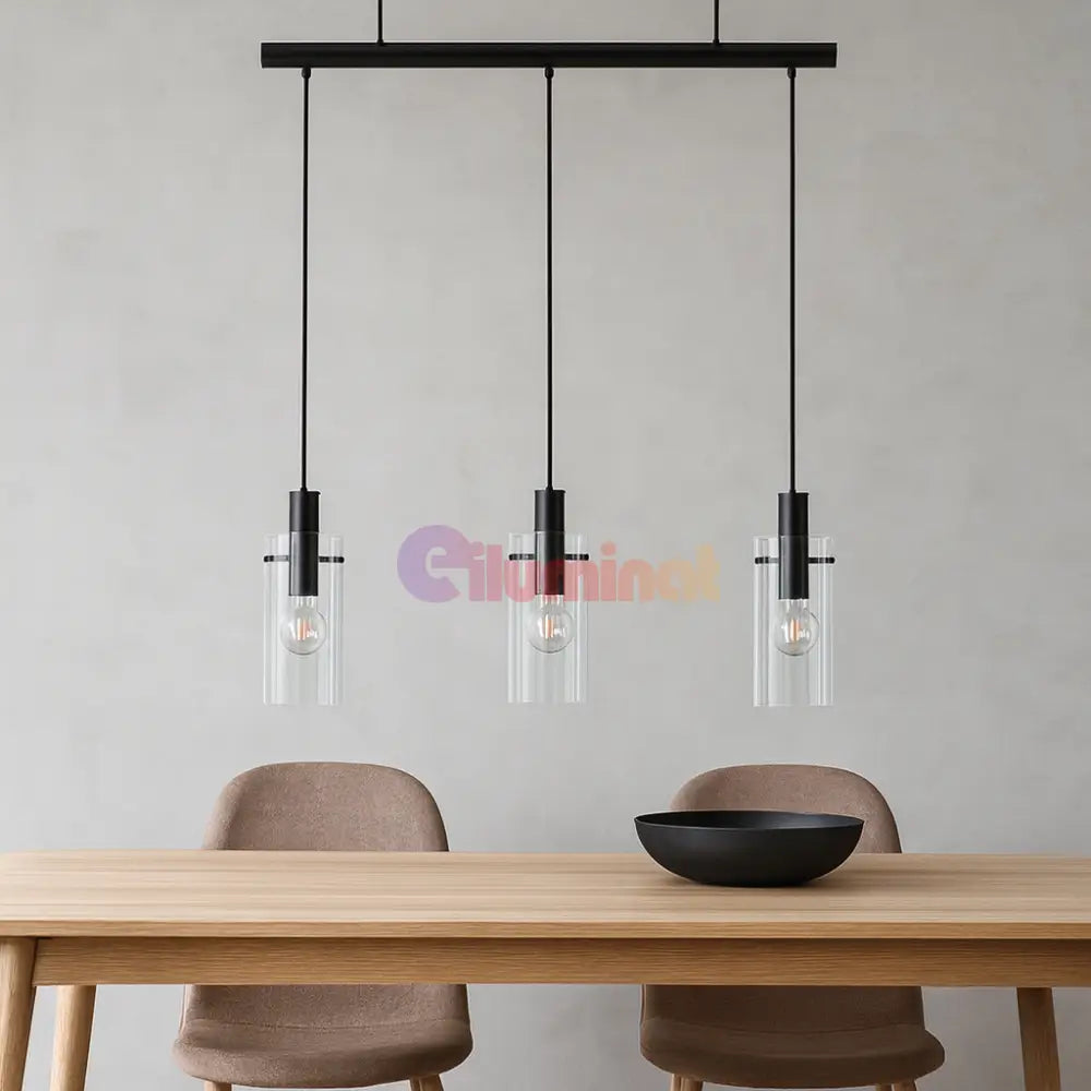 Lustra Suspendata MONTEFINO Black 110CM NEAGRA / VINTAGE SI RETRO DESIGN / 110CM Chandeliers