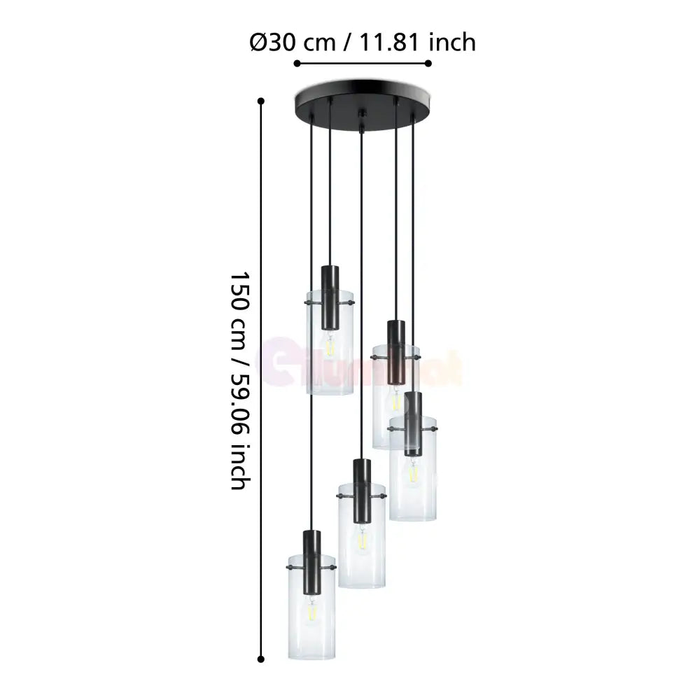 Lustra Suspendata MONTEFINO Black 150CM NEAGRA / ABAJUR / 150CM Chandeliers