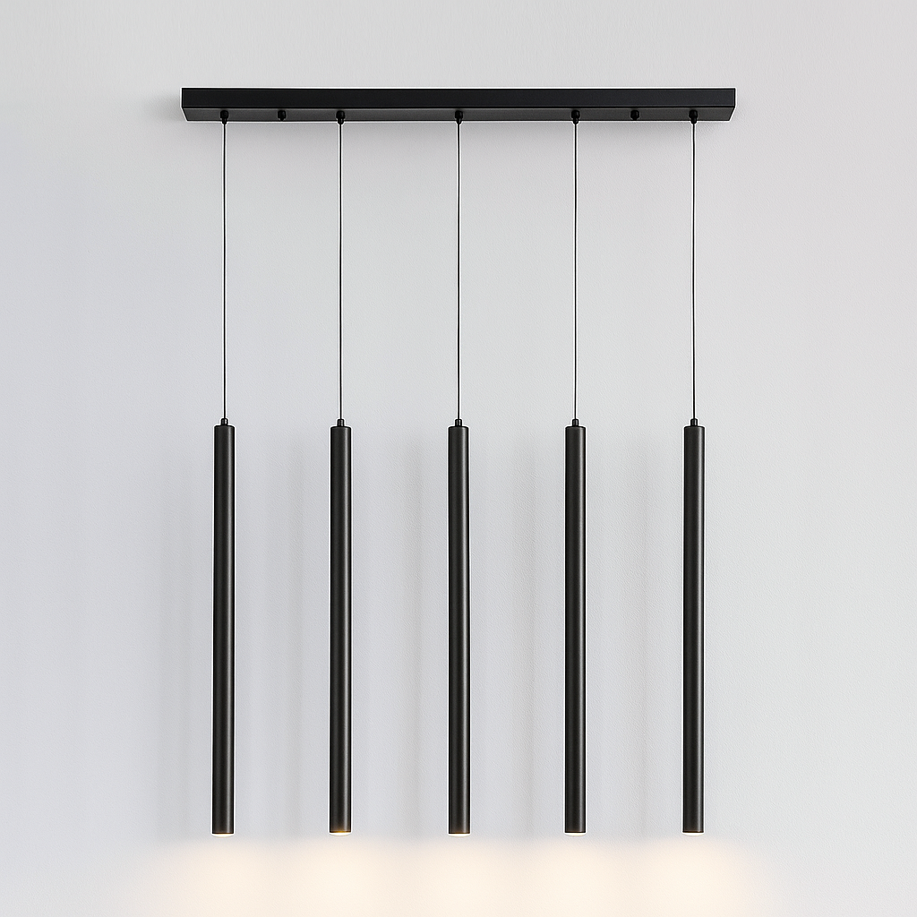 Lustra Suspendata ORION BLACK Liniara 5xG9 NEAGRA / SUSPENDATE Chandeliers