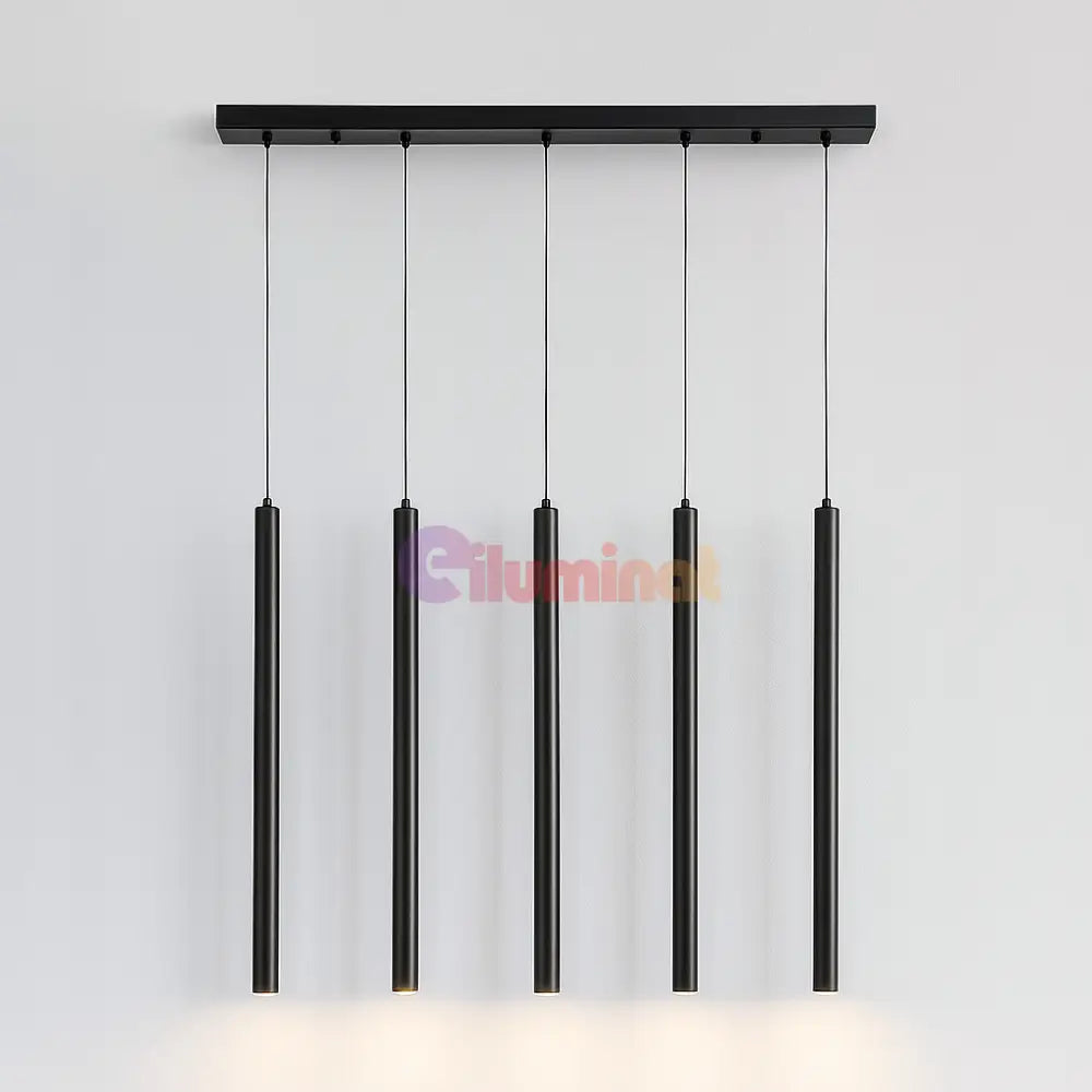 Lustra Suspendata ORION BLACK Liniara 5xG9 NEAGRA / SUSPENDATE Chandeliers