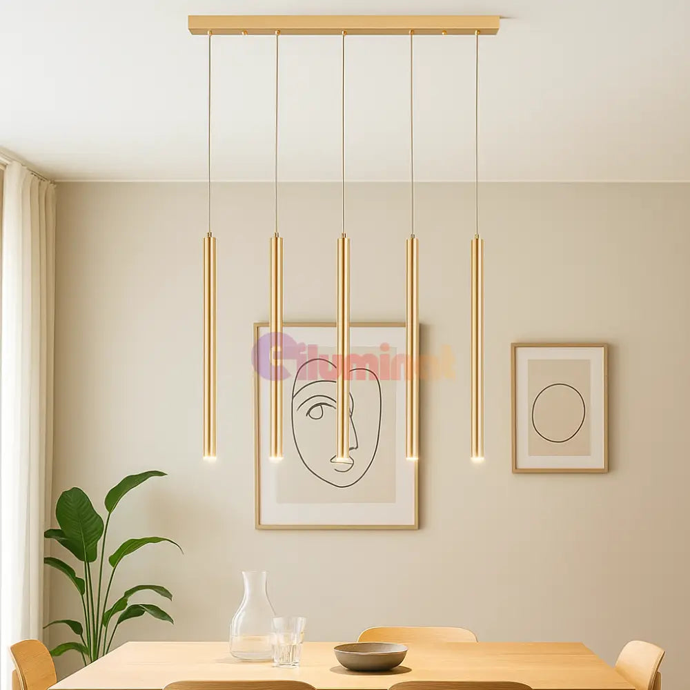 Lustra Suspendata ORION GOLD Liniara 5xG9 AURIE / SUSPENDATE Chandeliers