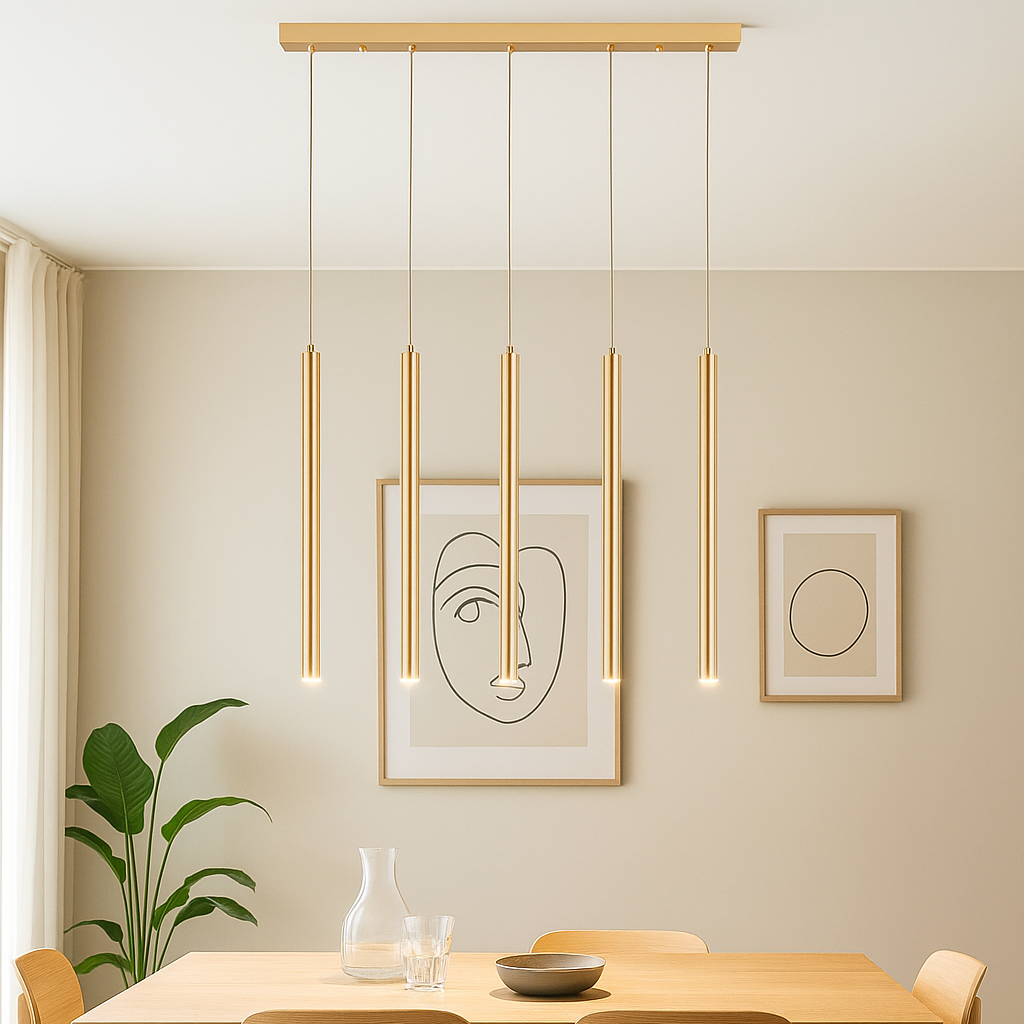 Lustra Suspendata ORION GOLD Liniara 5xG9 AURIE / SUSPENDATE Chandeliers