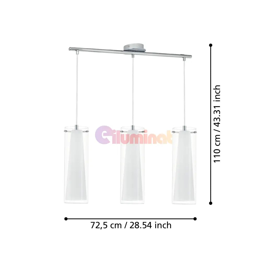 Lustra Suspendata PINTO Silver 110CM ARGINTIE / VINTAGE SI RETRO DESIGN / 110CM Chandeliers