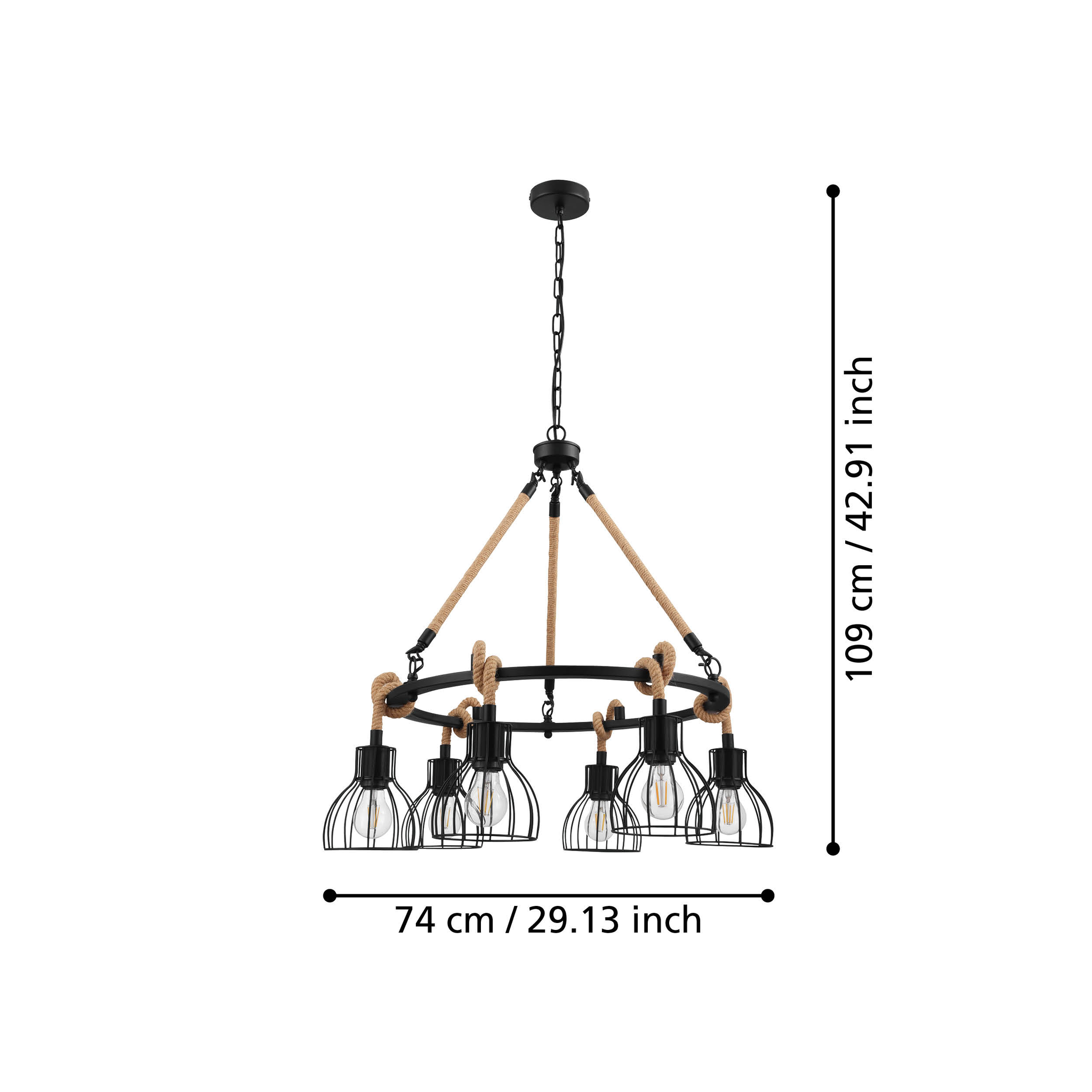 Lustra Suspendata RAMPSIDE EGLO 43194 NEGRU / VINTAGE Lighting Fixtures