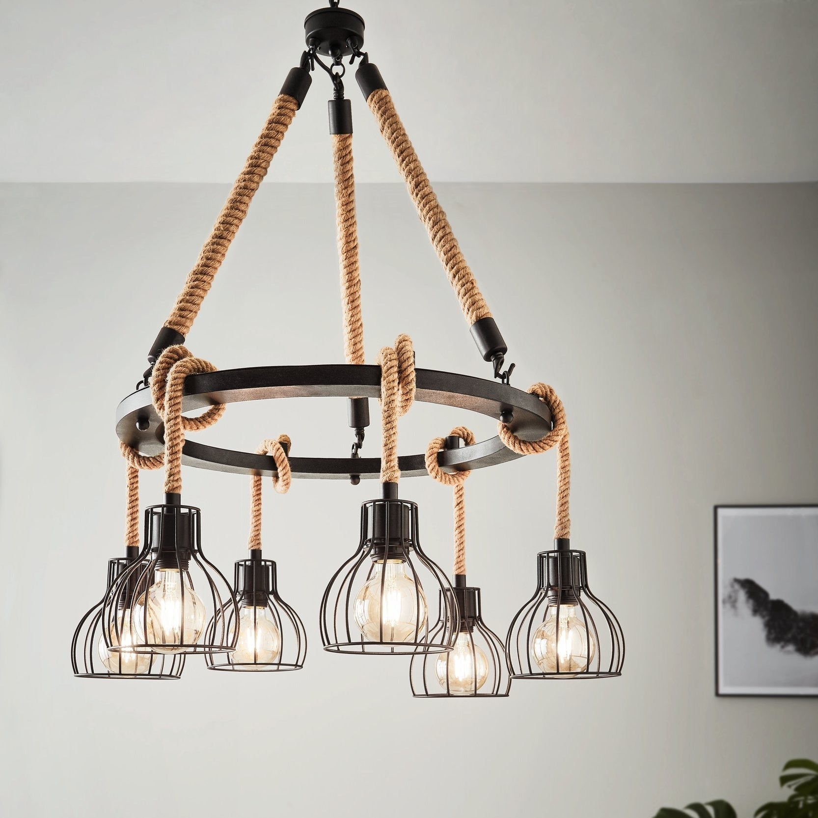 Lustra Suspendata RAMPSIDE EGLO 43194 NEGRU / VINTAGE Lighting Fixtures