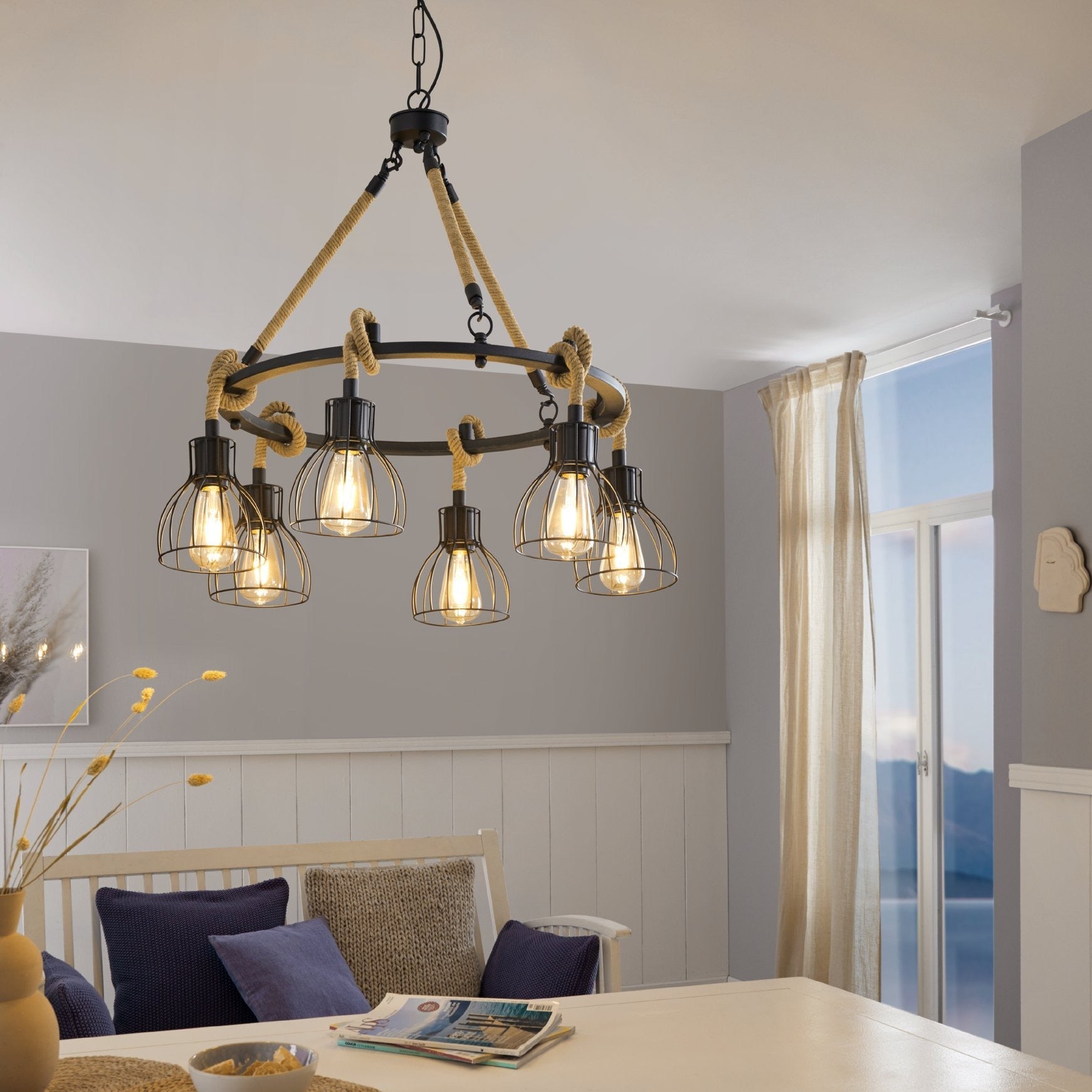 Lustra Suspendata RAMPSIDE EGLO 43194 NEGRU / VINTAGE Lighting Fixtures