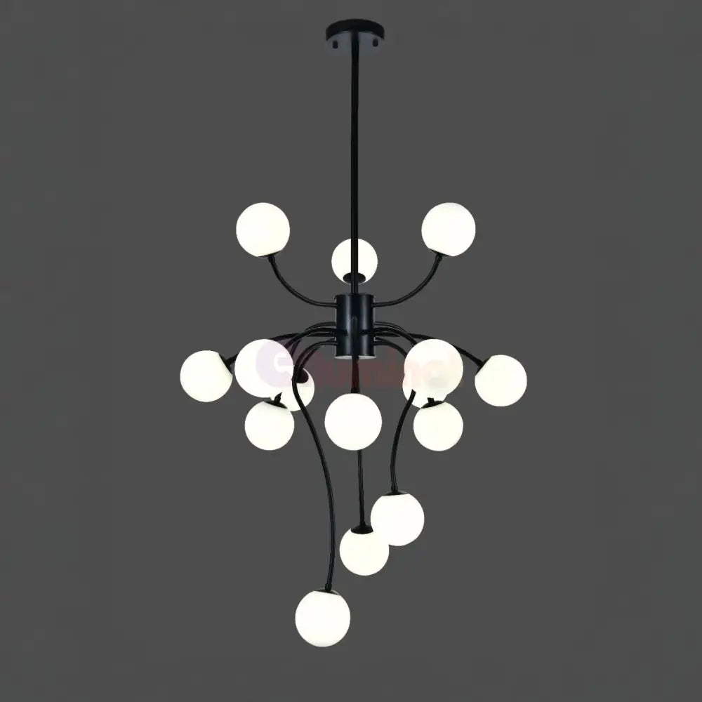 Lustra Suspendata REVSA Black Abajur Mat 15xG9 Chandeliers