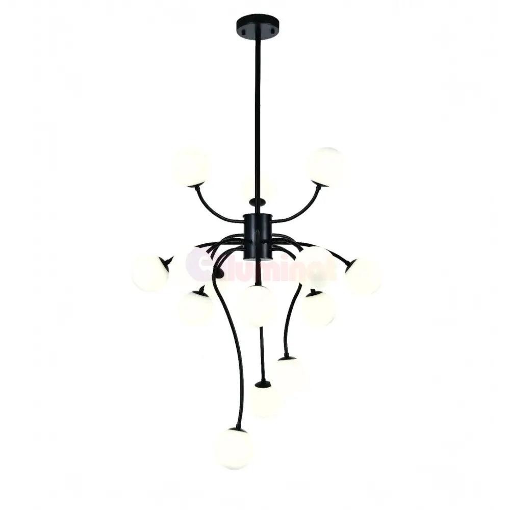 Lustra Suspendata REVSA Black Abajur Mat 15xG9 Chandeliers
