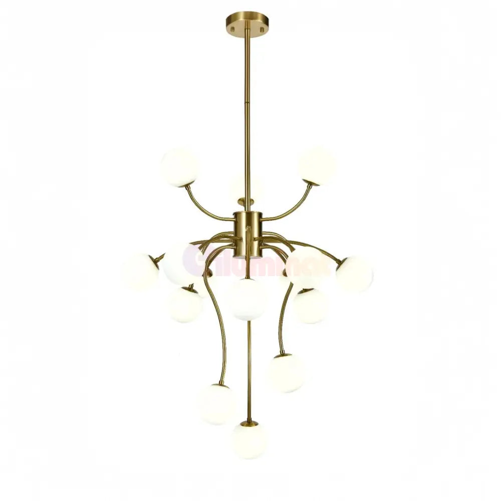 Lustra Suspendata REVSA Gold Abajur Mat 15xG9 Chandeliers