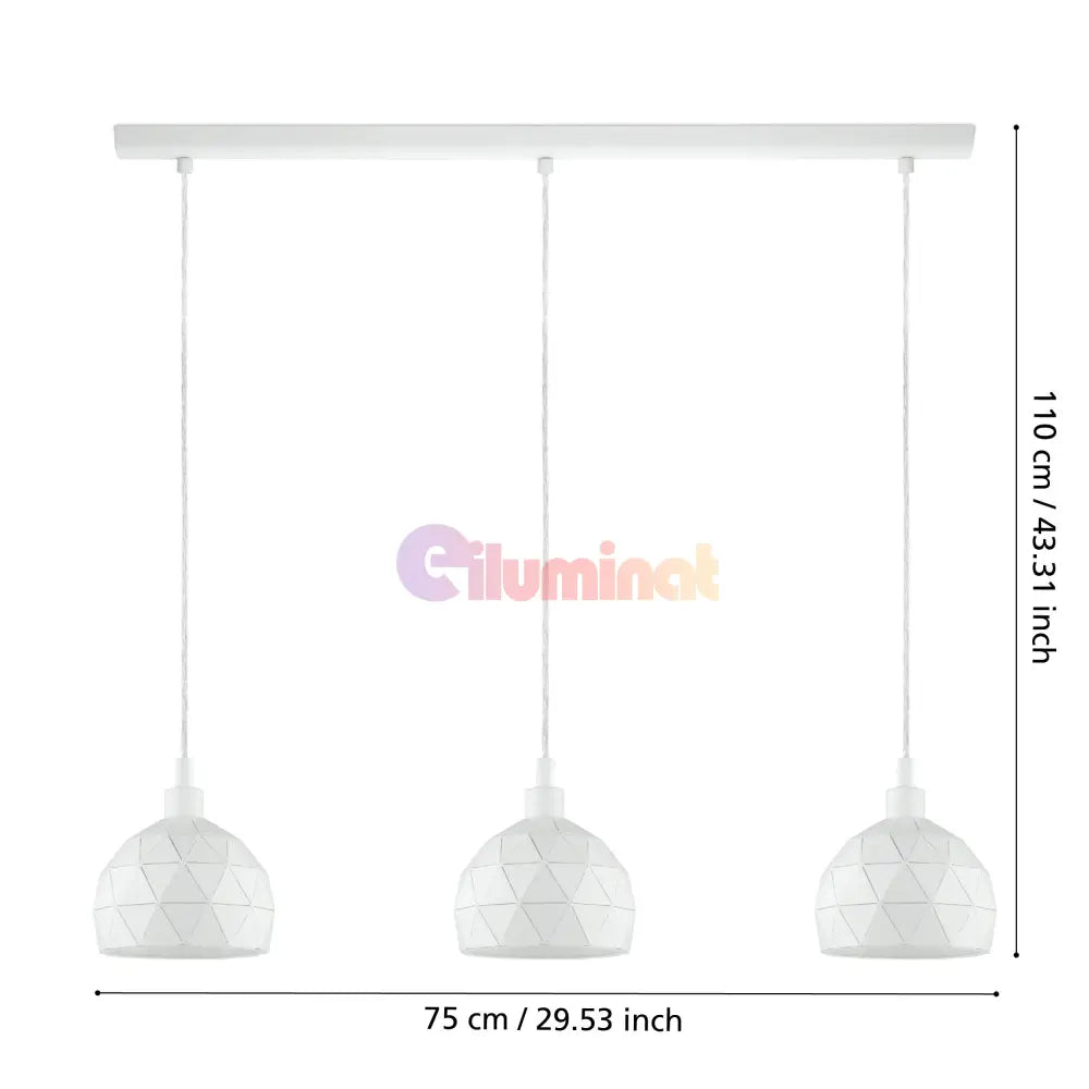 Lustra Suspendata ROCCAFORTE White 110CM ALBA / VINTAGE SI RETRO DESIGN / 110CM Chandeliers