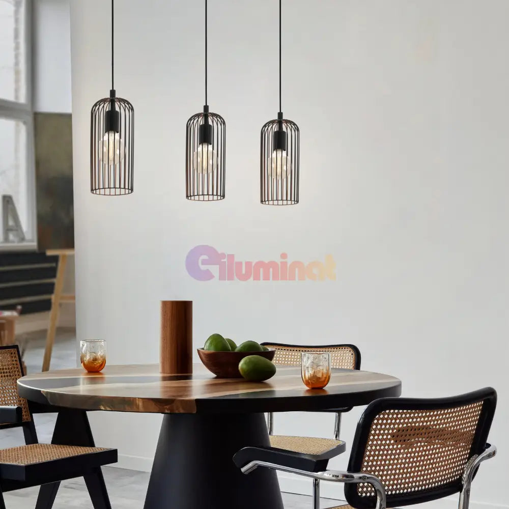 Lustra Suspendata ROCCAMENA Black 110CM NEAGRA / VINTAGE SI RETRO DESIGN / 110CM Chandeliers