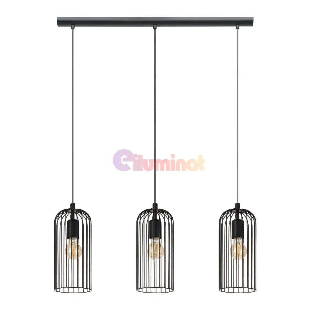 Lustra Suspendata ROCCAMENA Black 110CM NEAGRA / VINTAGE SI RETRO DESIGN / 110CM Chandeliers
