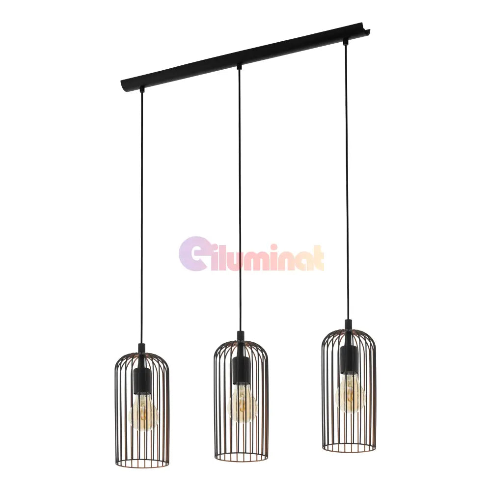 Lustra Suspendata ROCCAMENA Black 110CM NEAGRA / VINTAGE SI RETRO DESIGN / 110CM Chandeliers