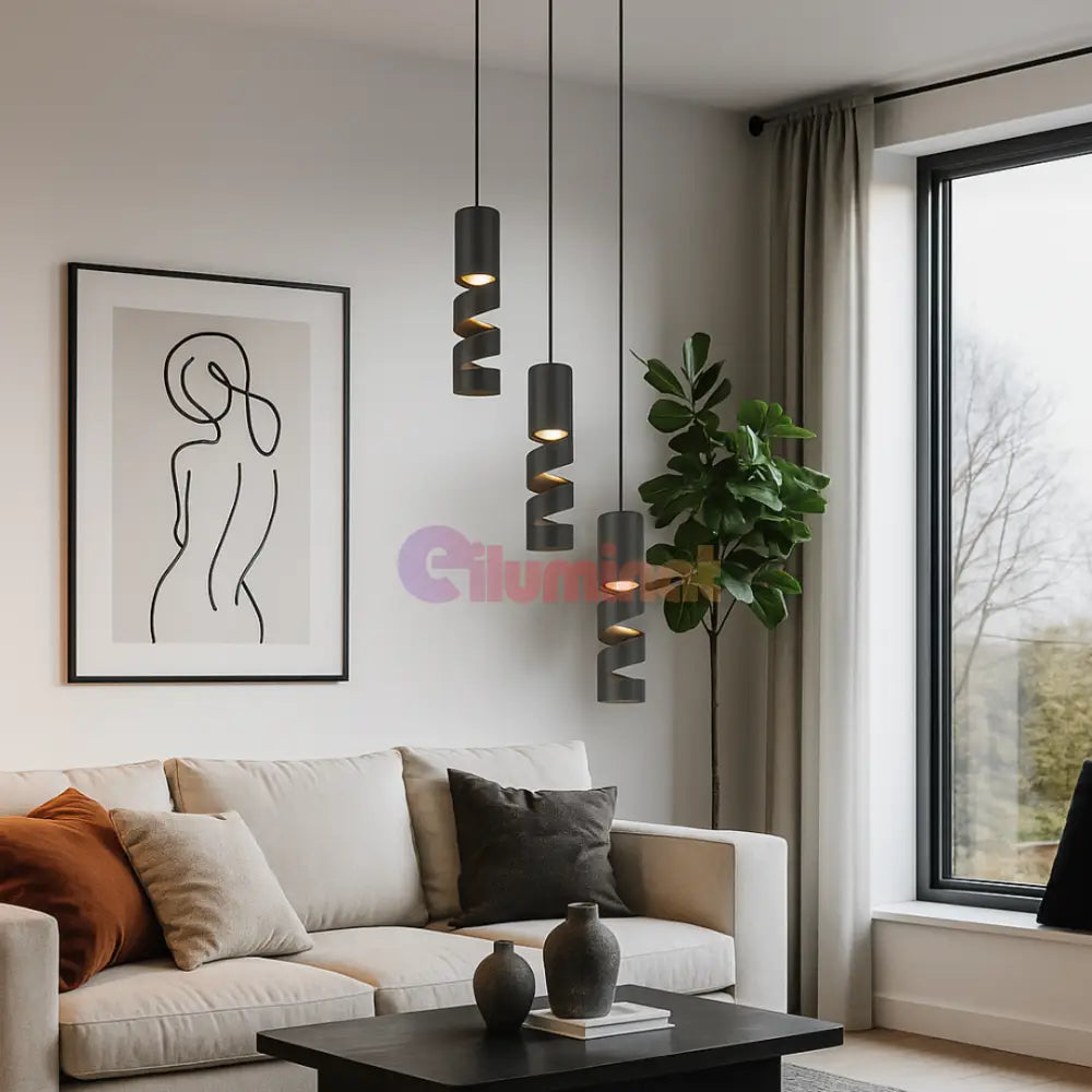 Lustra Suspendata STREAM Black NEAGRA / SUSPENDATE Chandeliers