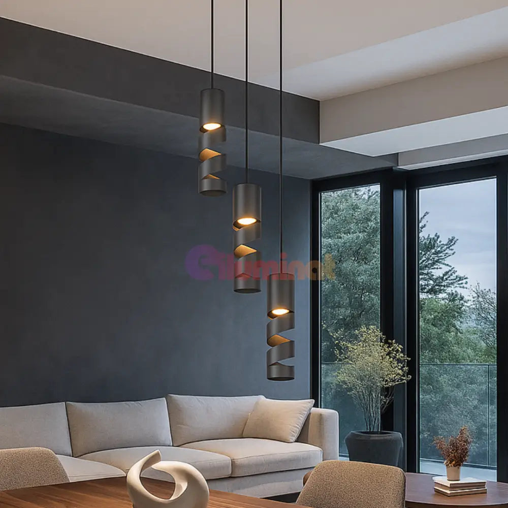 Lustra Suspendata STREAM Black NEAGRA / SUSPENDATE Chandeliers