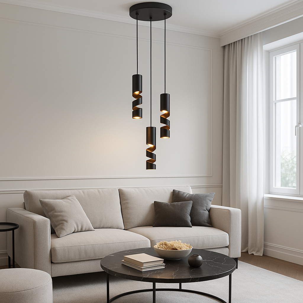 Lustra Suspendata STREAM Black Premium 3xGU10 NEAGRA / SUSPENDATE Chandeliers