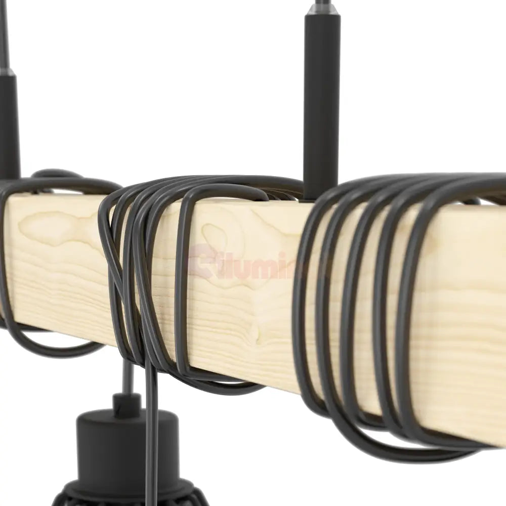Lustra Suspendata TOWNSHEND Black & Wood Eglo Chandeliers