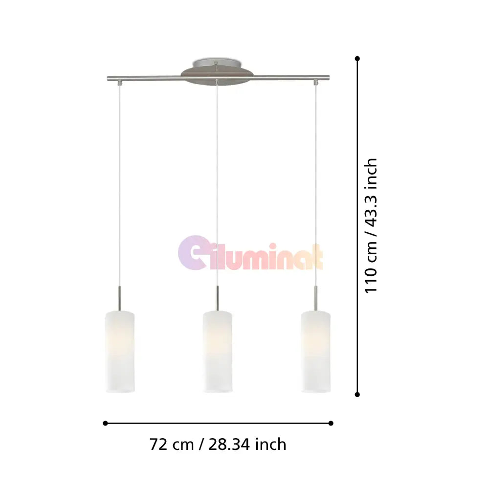 Lustra Suspendata TROY 3 Silver 110CM ARGINTIE / VINTAGE SI RETRO DESIGN / 110CM Chandeliers