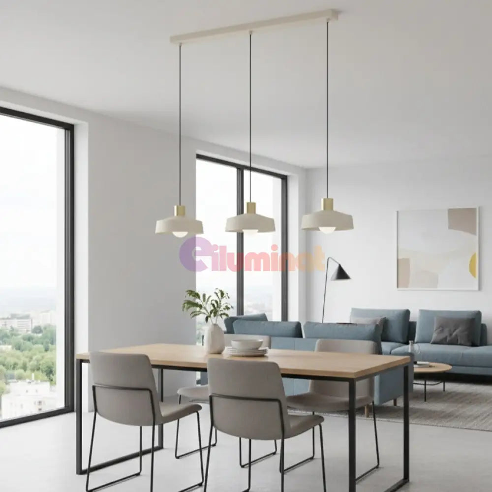 Lustra Suspendata VALDIOLA Cream 110CM Crem / ABAJUR / 110CM Chandeliers