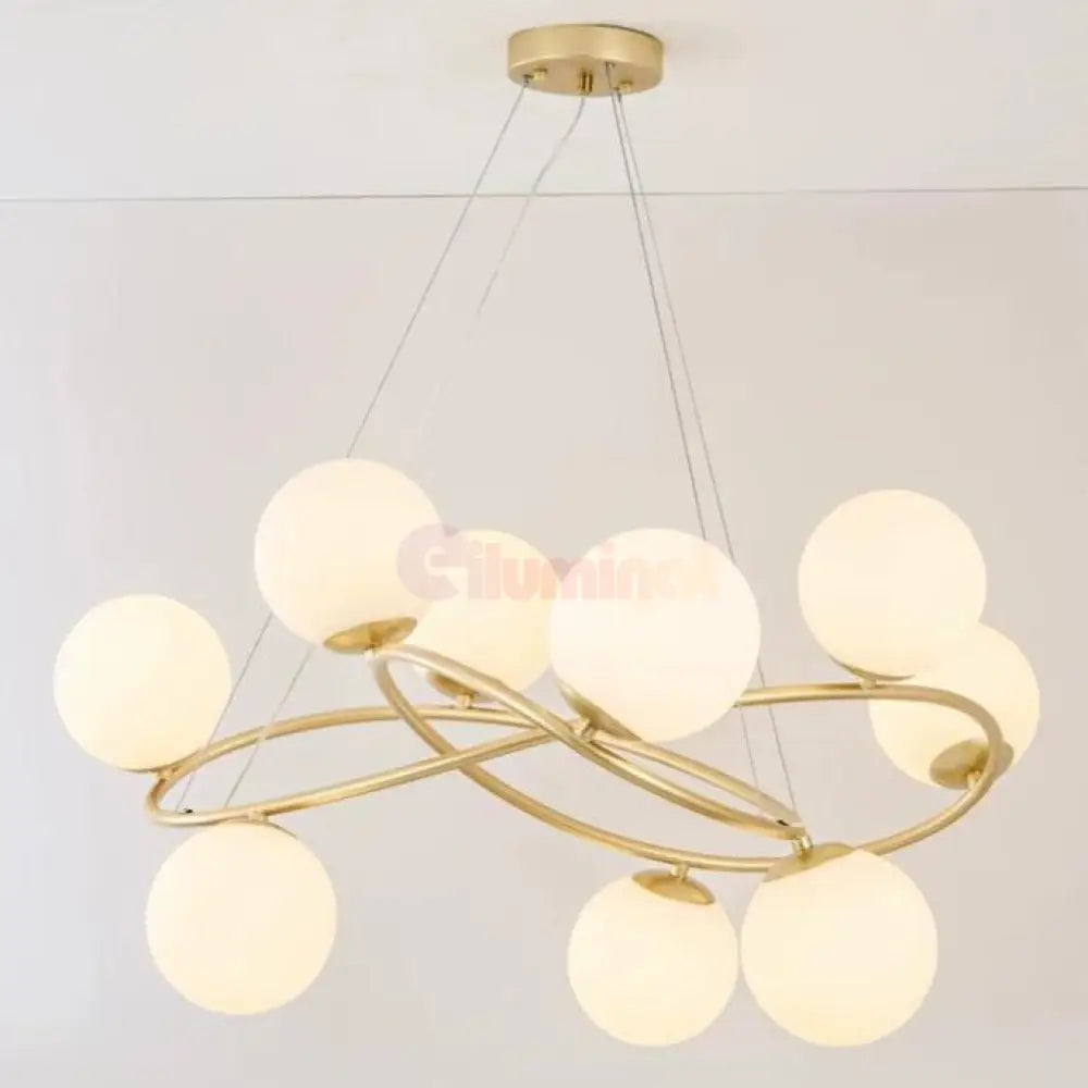 Lustra Suspendata VELURA Gold Abajur Mat Chandeliers