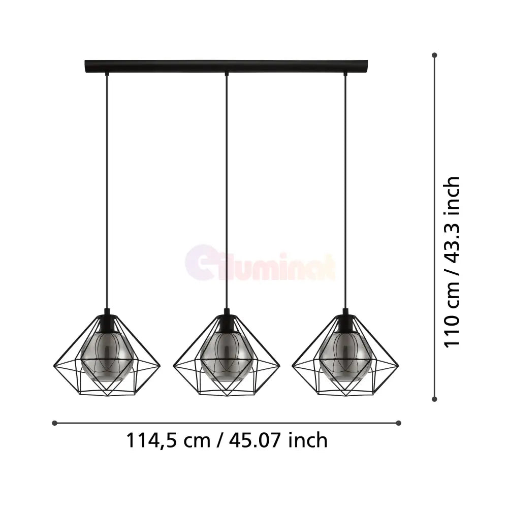 Lustra Suspendata VERNHAM Black Eglo Chandeliers