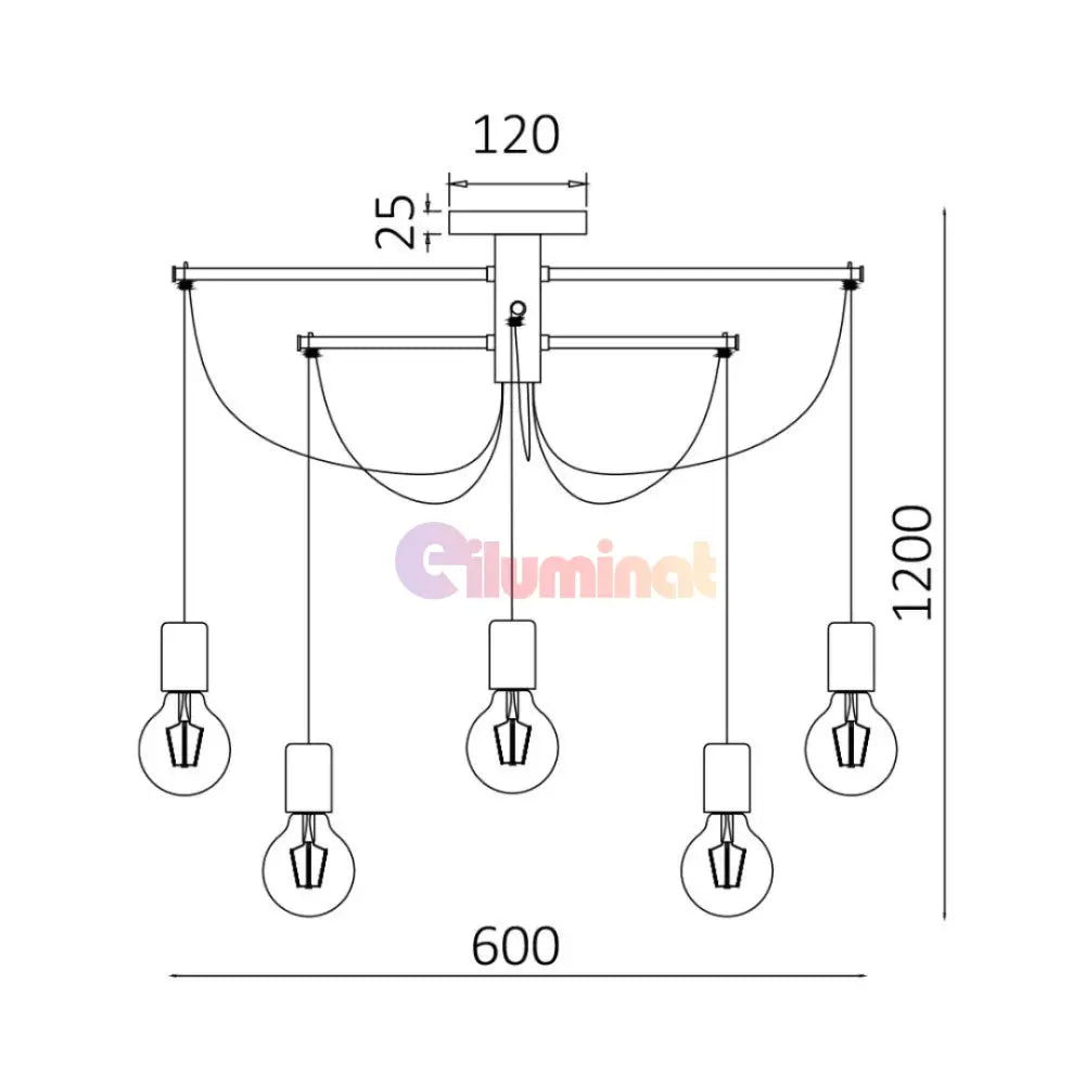 Lustra Suspendata Abajur 6xE27 Black NEAGRA / ABAJUR Chandeliers