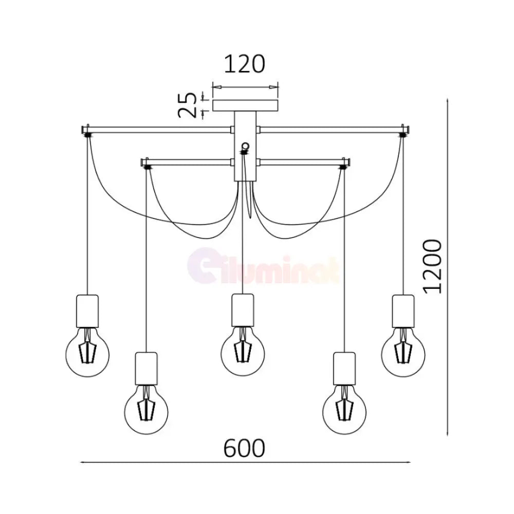 Lustra Suspendata Abajur 6xE27 Black NEAGRA / ABAJUR Chandeliers