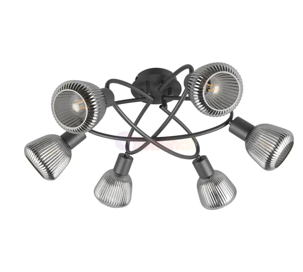 Lustra TARIFA Abajur Negru Mat 6xE14 NEAGRA / ABAJUR Chandeliers