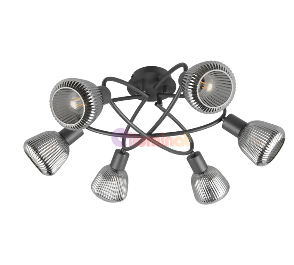 Lustra TARIFA Abajur Negru Mat 6xE14 NEAGRA / ABAJUR Chandeliers