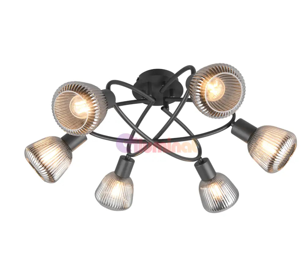 Lustra TARIFA Abajur Negru Mat 6xE14 NEAGRA / ABAJUR Chandeliers