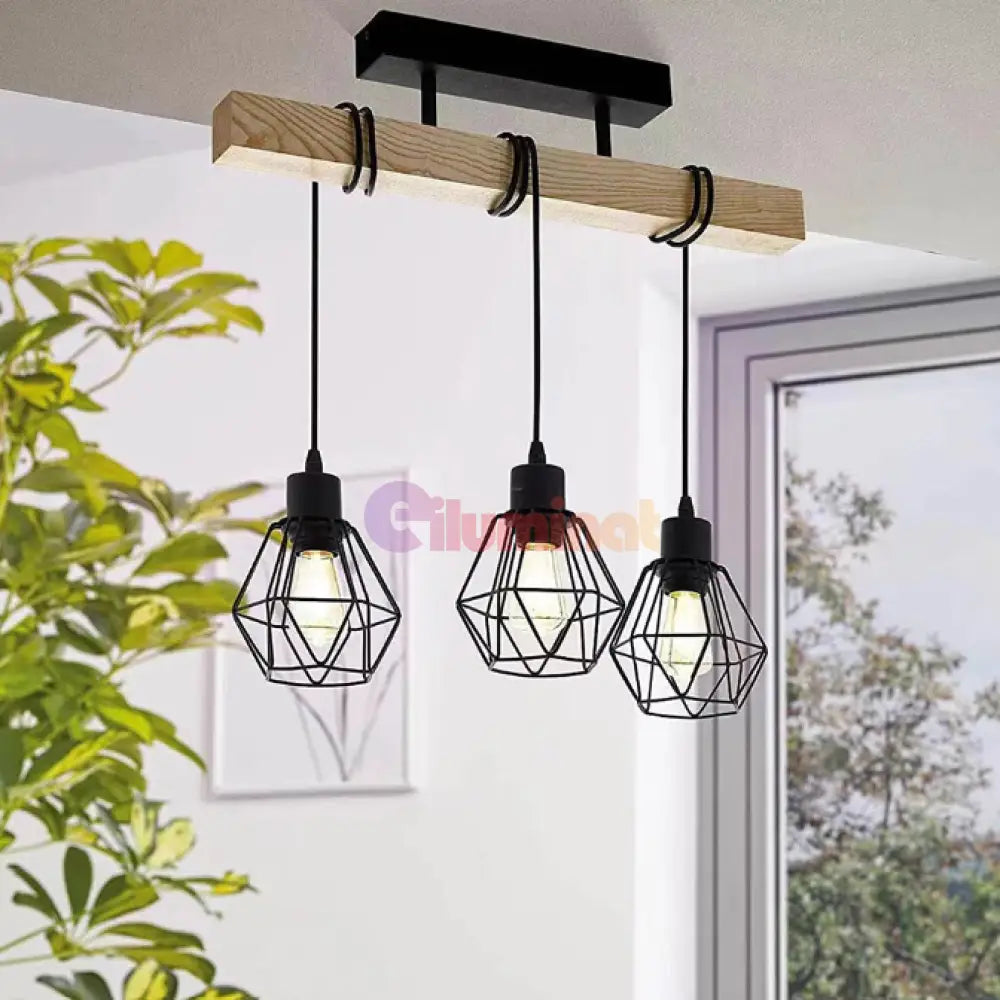 Lustra EGLO TOWNSHEND 5 44074 NEAGRA / VINTAGE SI RETRO DESIGN Lighting Fixtures