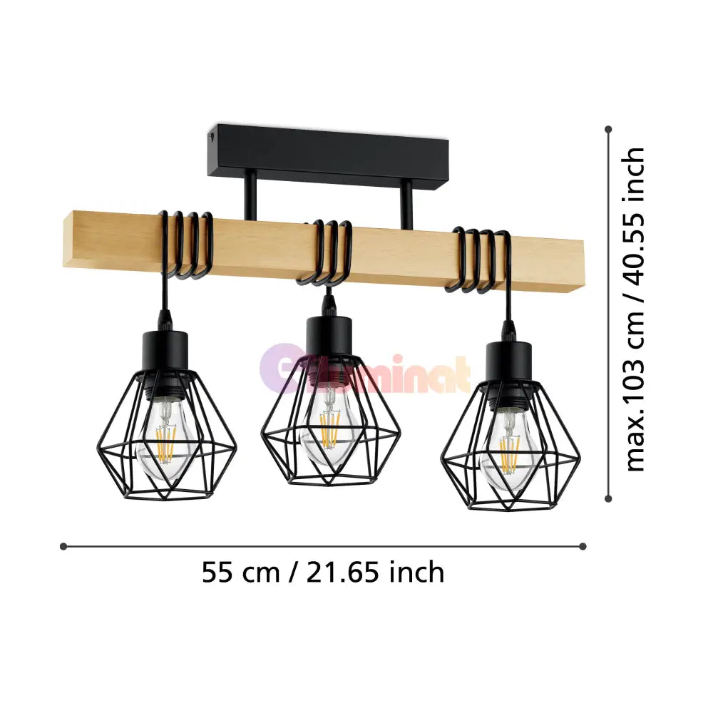 Lustra EGLO TOWNSHEND 5 44074 NEAGRA / VINTAGE SI RETRO DESIGN Lighting Fixtures