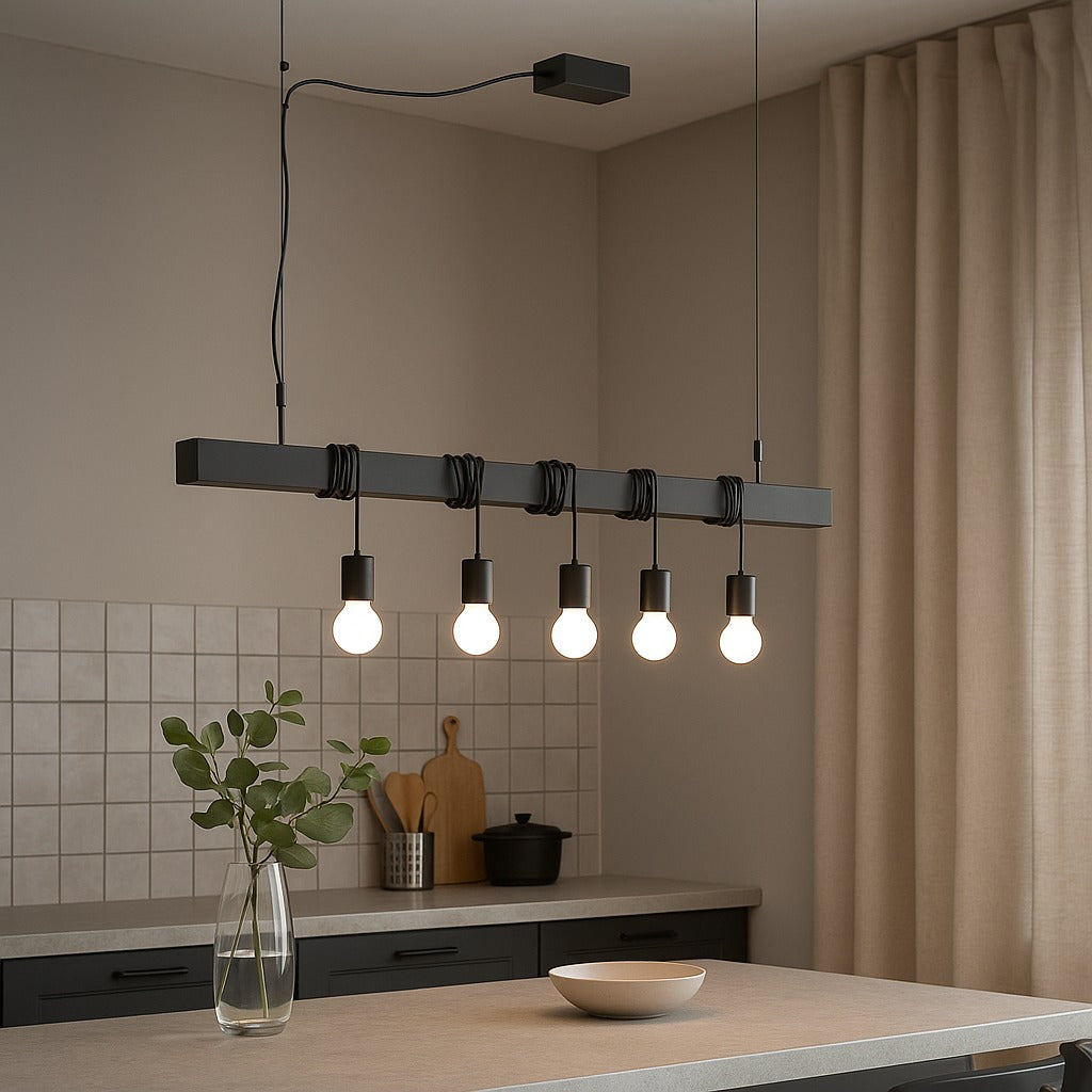 Lustra 5XE27 Townshend-B 39937 NEAGRA / VINTAGE SI RETRO DESIGN Lighting Fixtures