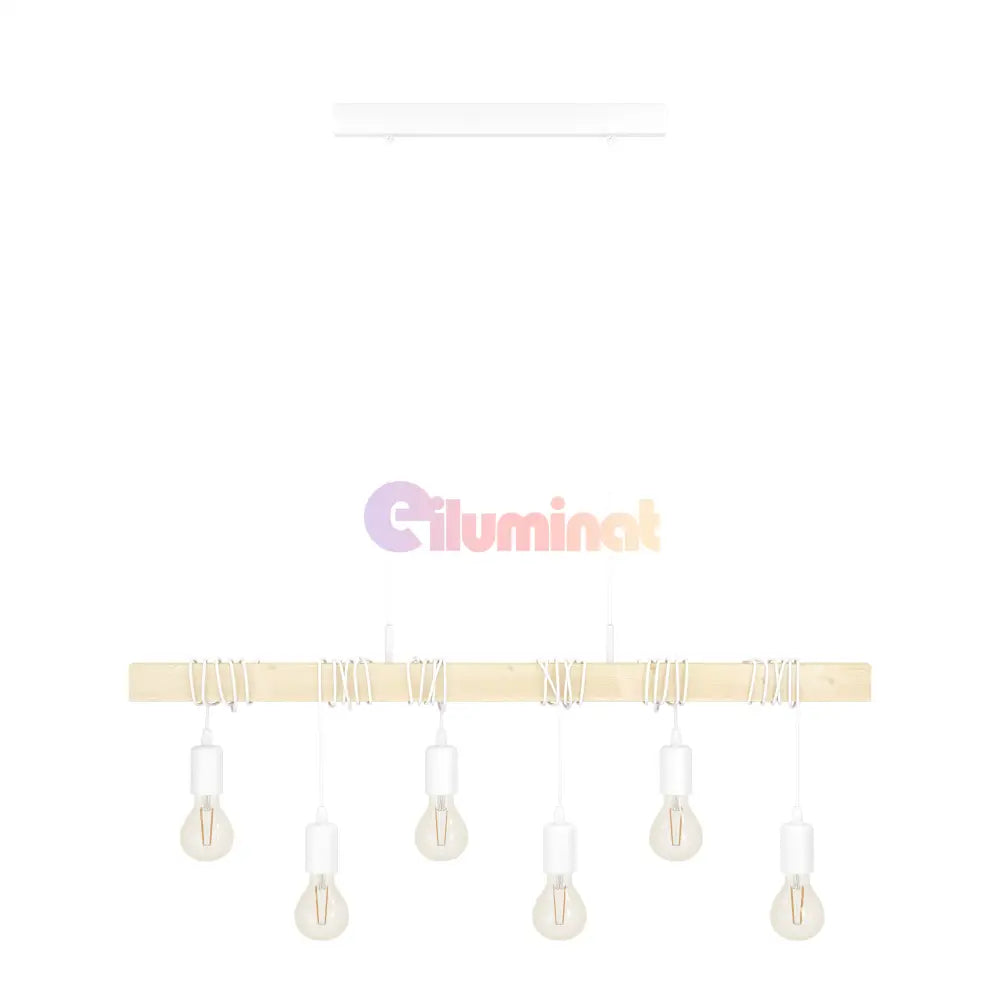 Lustra TOWNSHEND White Nature EGLO LEMN / VINTAGE SI RETRO DESIGN / 100CM Lighting Fixtures