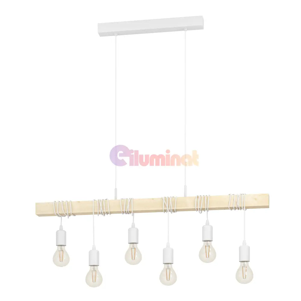 Lustra TOWNSHEND White Nature EGLO LEMN / VINTAGE SI RETRO DESIGN / 100CM Lighting Fixtures