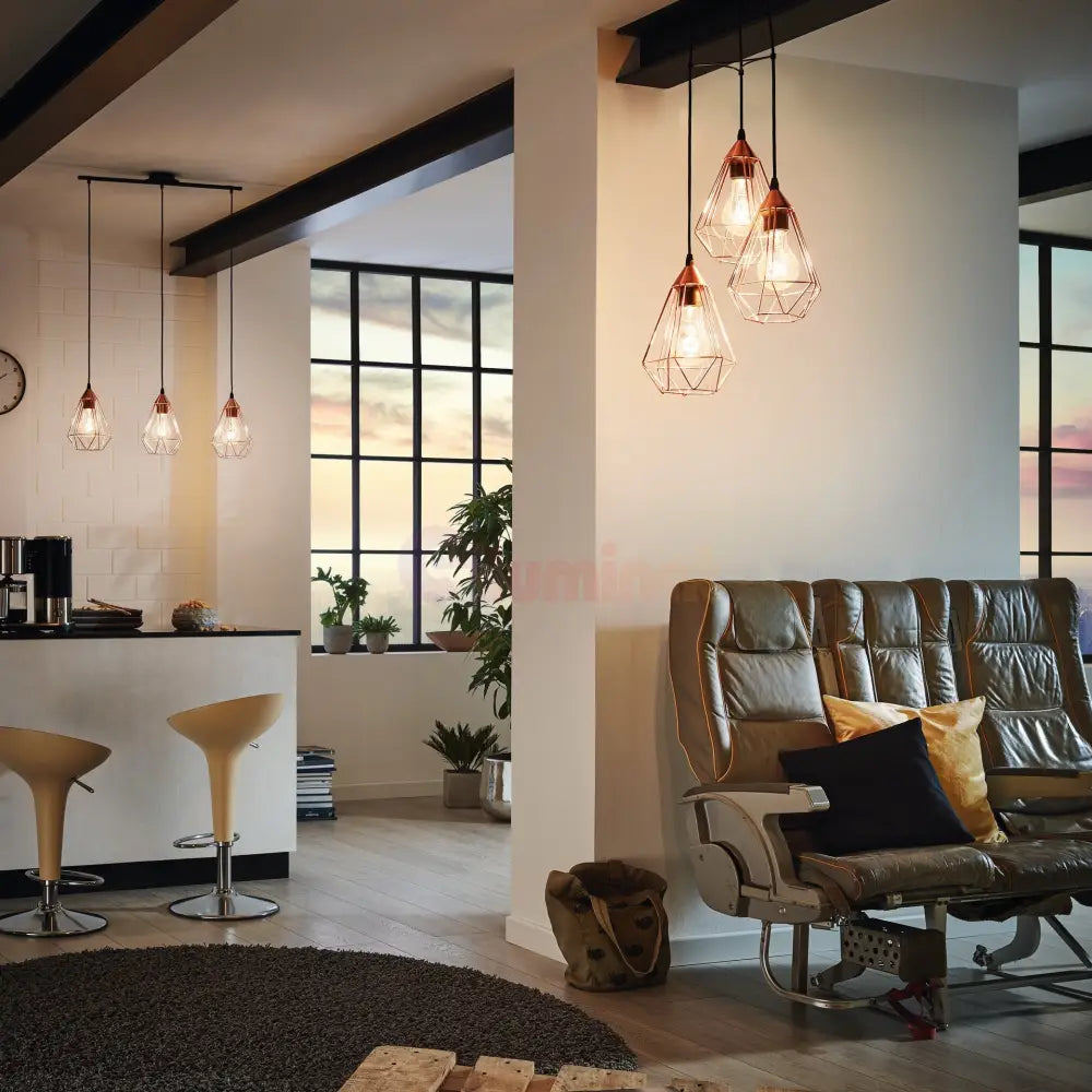 Lustra Vintage 3XE27 TARBES 94195 NEAGRA / VINTAGE SI RETRO DESIGN Lighting Fixtures